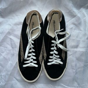 Madewell Sidewalk Low-Top Sneakers in Suede and Spot Calf Hair US WMS 9/M 7.5